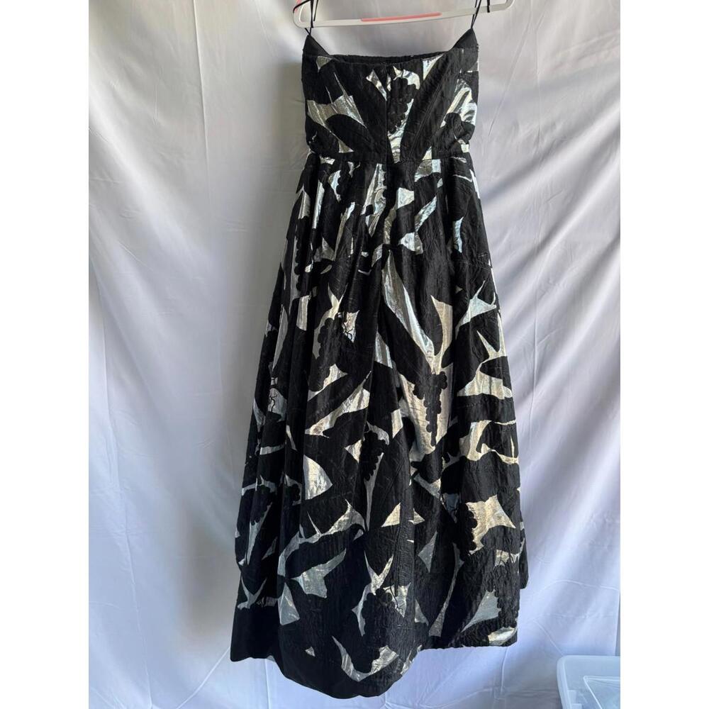 Oscar de la Renta Black Strapless Midi Dress SIze 8 As-is Condition with Flaws - Picture 2 of 15